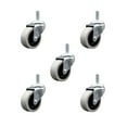 thumbnail image 1 of 2 Inch Thermoplastic Rubber Wheel 1/2 Inch Threaded Stem Caster Set of 5 SCC, 1 of 2