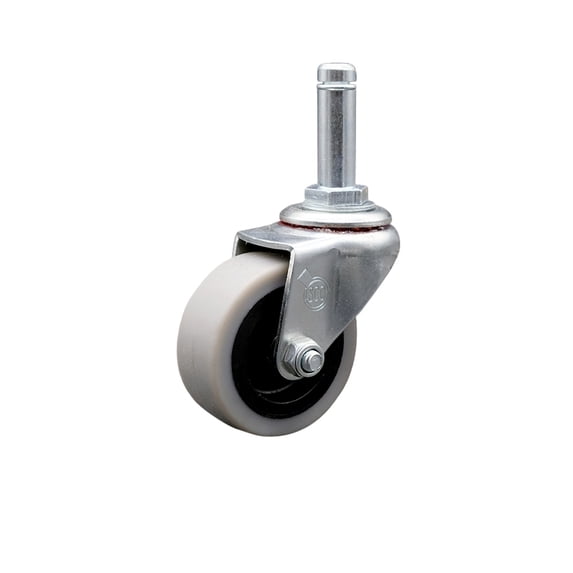 2 Inch Thermoplastic Rubber Wheel 1-3/8 Grip Ring Stem Caster Service Caster