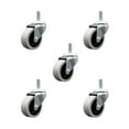 thumbnail image 1 of 2 Inch Thermoplastic Rubber Wheel 5/16 Inch Threaded Stem Caster Set of 5 SCC, 1 of 2