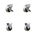 thumbnail image 1 of 2 Inch Thermoplastic Wheel Top Plate Caster Set with 2 Brakes 2 Rigid SCC, 1 of 2