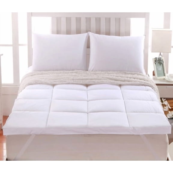 2 Inch Thick Abripedic⢠Comfort Mattress Topper 100% Cotton Shell, White Alternative Down fill