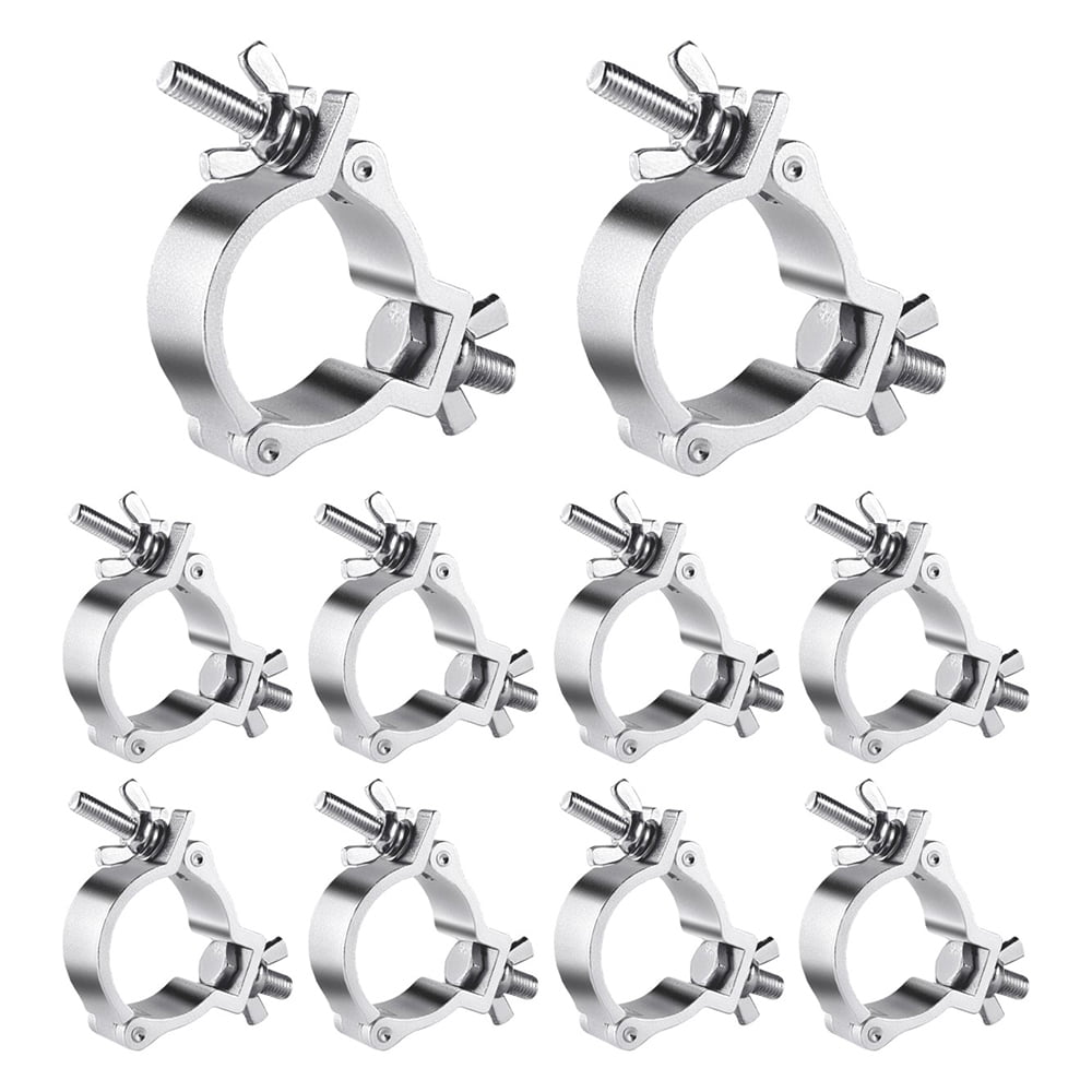 2 Inch Truss O Clamps, 10 Pack Olaalite Aluminum Stage Light Clamps for Truss, Heavy Duty 220LB LED Par Light Moving Head Lighting clamps, Fit for 48-52mm OD Pipe