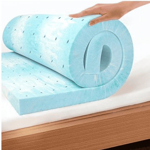 2 Inch Twin Memory Foam Mattress Topper, Gel Foam Mattress Topper for Pressure Relief, Ventilated Design Bed Topper in a Box, Certified, 38"75", Medium