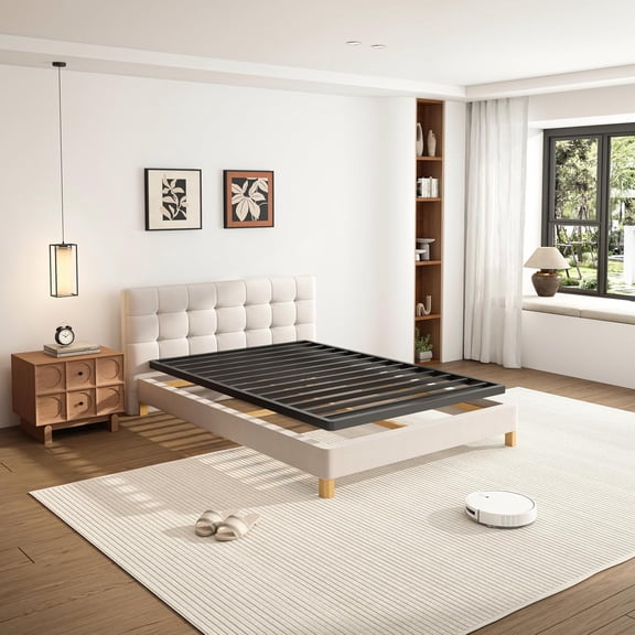 2 Inch Twin Metal Box Spring with Round Corners - 3000 lbs Capacity, Low  Bed Slat Replacement Bunkie Board with Steel Slats, Noise-Free, Easy Assemble, Black