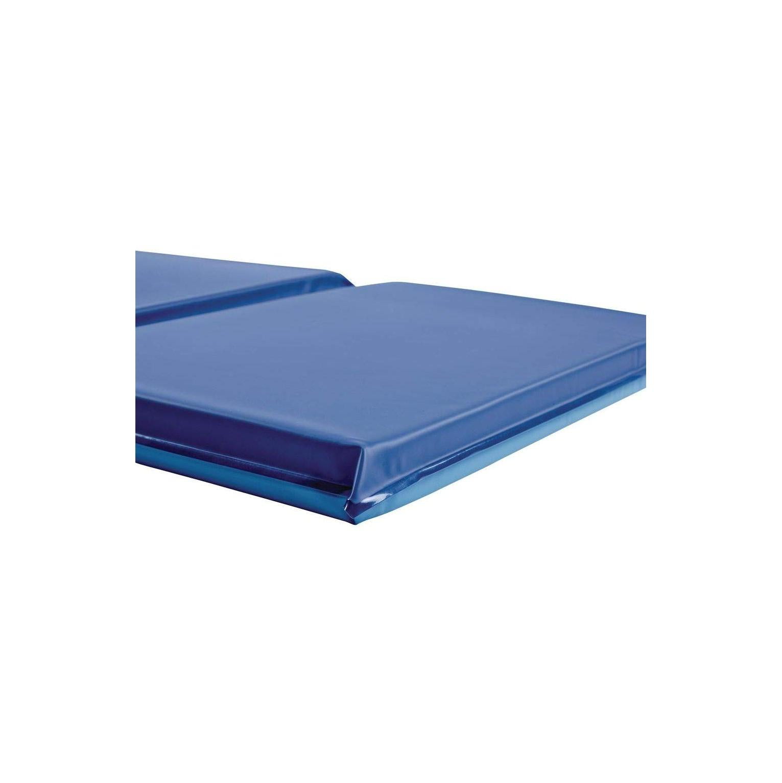 2 Inch Two-Tone Blue Germ-Free Rest Mat by HTYSUPPLY, Tri-Fold Mat for Comfortable and Safe Nap Time in Daycares, Preschools and Playrooms
