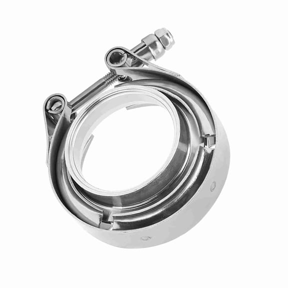 2 Inch V Band Clamp Flange Kit Turbo Exhaust Downpipes High Performance Stainless Steel Coupling Joint with Iron Flanges 2.0 inches / 5.08 cm Universal Professional Installation Recommended Silver