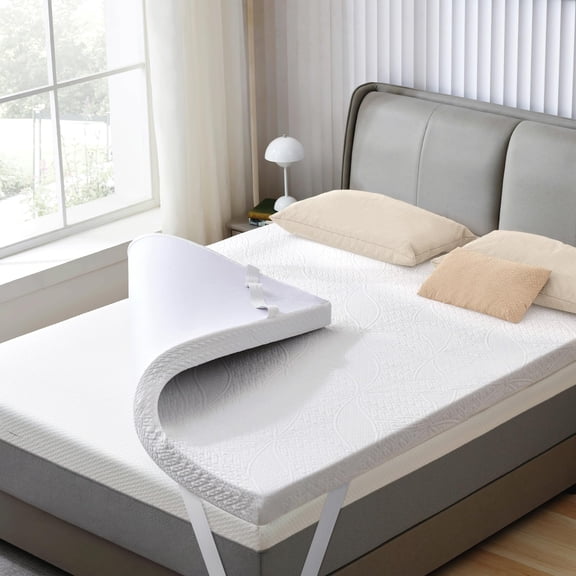 2-Inch Ventilated Gel Memory Foam Mattress Topper Full Size, Soft Density with Cooling Cover, Joint Pressure Relieving Bed Pad for Breathable Sleeping Comfort, CertiPUR-US Certified Premium Mattress