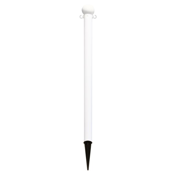 2 Inch White Light Duty Ground Pole