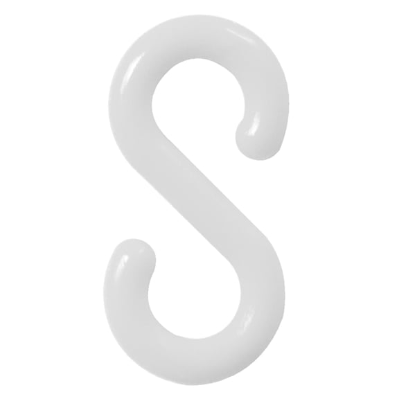 2 Inch White S-Hooks (10 Pk)