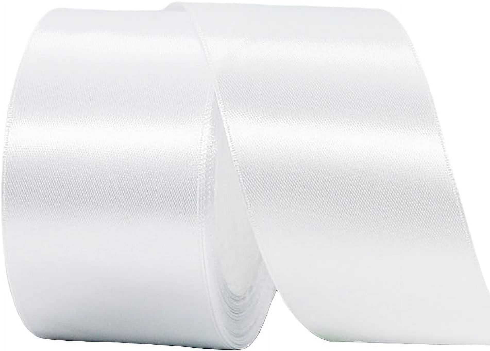 2-Inch White Satin Ribbon: Wi, Double-Sid, Versatile Use - Walmart.com