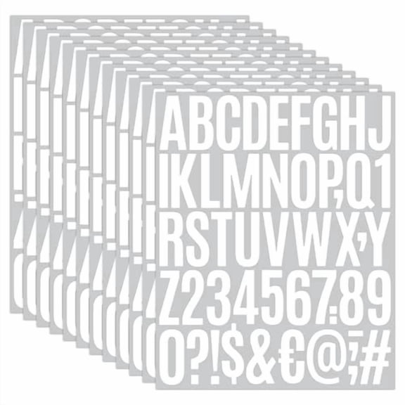1000 Pcs 2 Inch White Waterproof Vinyl Letter Number Stickers 20 Sheets for Mailbox, Vehicle & Business Address Signs