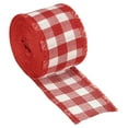 thumbnail image 1 of 2 Inch Wide 6.56 Yards Polyester Gingham Ribbon Wired Edge Ribbon, 1 Pack for Decoration Red and White, 1 of 6