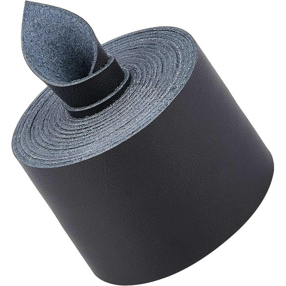 2 Inch Wide Black Leather Strap 79 Inch Long Single Side Lychee Grain Leather Strips 1.5mm Thick Flat Leather Cord Strings for DIY handcrafting