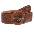 thumbnail image 1 of 2 Inch Wide Genuine Leather Braided Woven Round Belt, 1 of 3