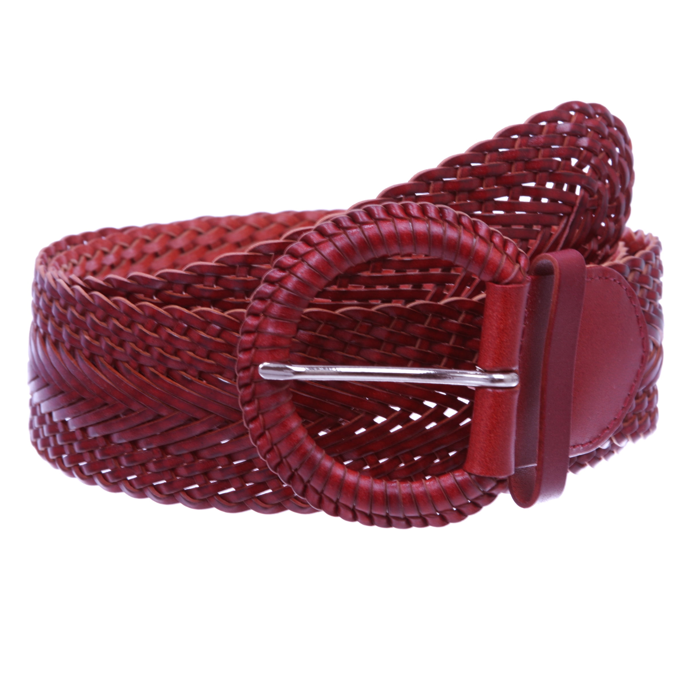 2 Inch Wide Genuine Leather Braided Woven Round Belt  display picture 3
