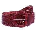 thumbnail image 1 of 2 Inch Wide Genuine Leather Braided Woven Round Belt, 1 of 3