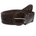 thumbnail image 1 of 2 Inch Wide Genuine Leather Braided Woven Round Belt, 1 of 3