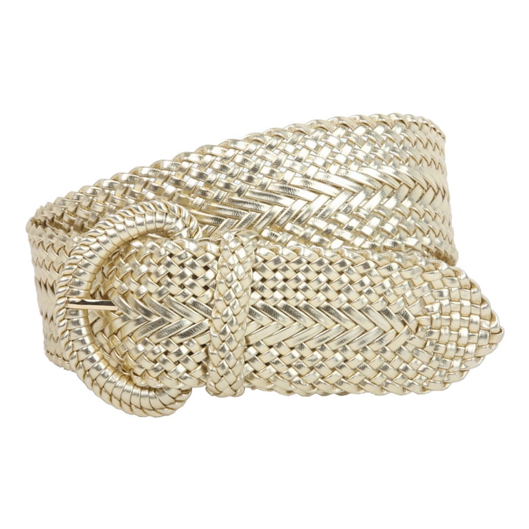 2 Inch Wide Hand Made Soft Metallic Woven Braided Round Belt  display picture 2