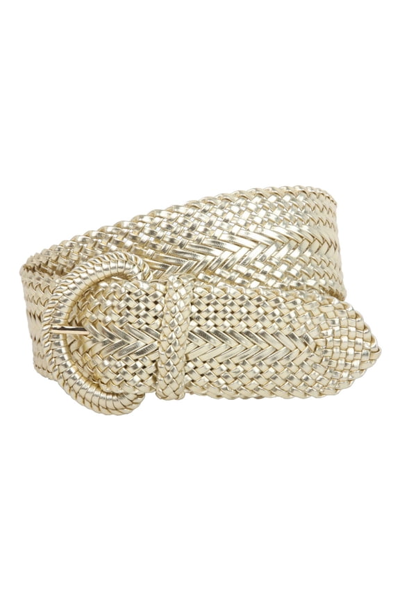 2 Inch Wide Hand Made Soft Metallic Woven Braided Round Belt