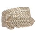 thumbnail image 1 of 2 Inch Wide Hand Made Soft Metallic Woven Braided Round Belt, 1 of 2