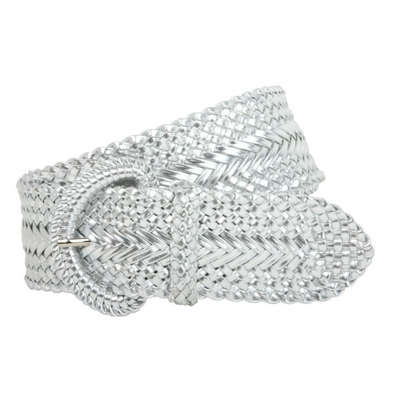 2 Inch Wide Hand Made Soft Metallic Woven Braided Round Belt