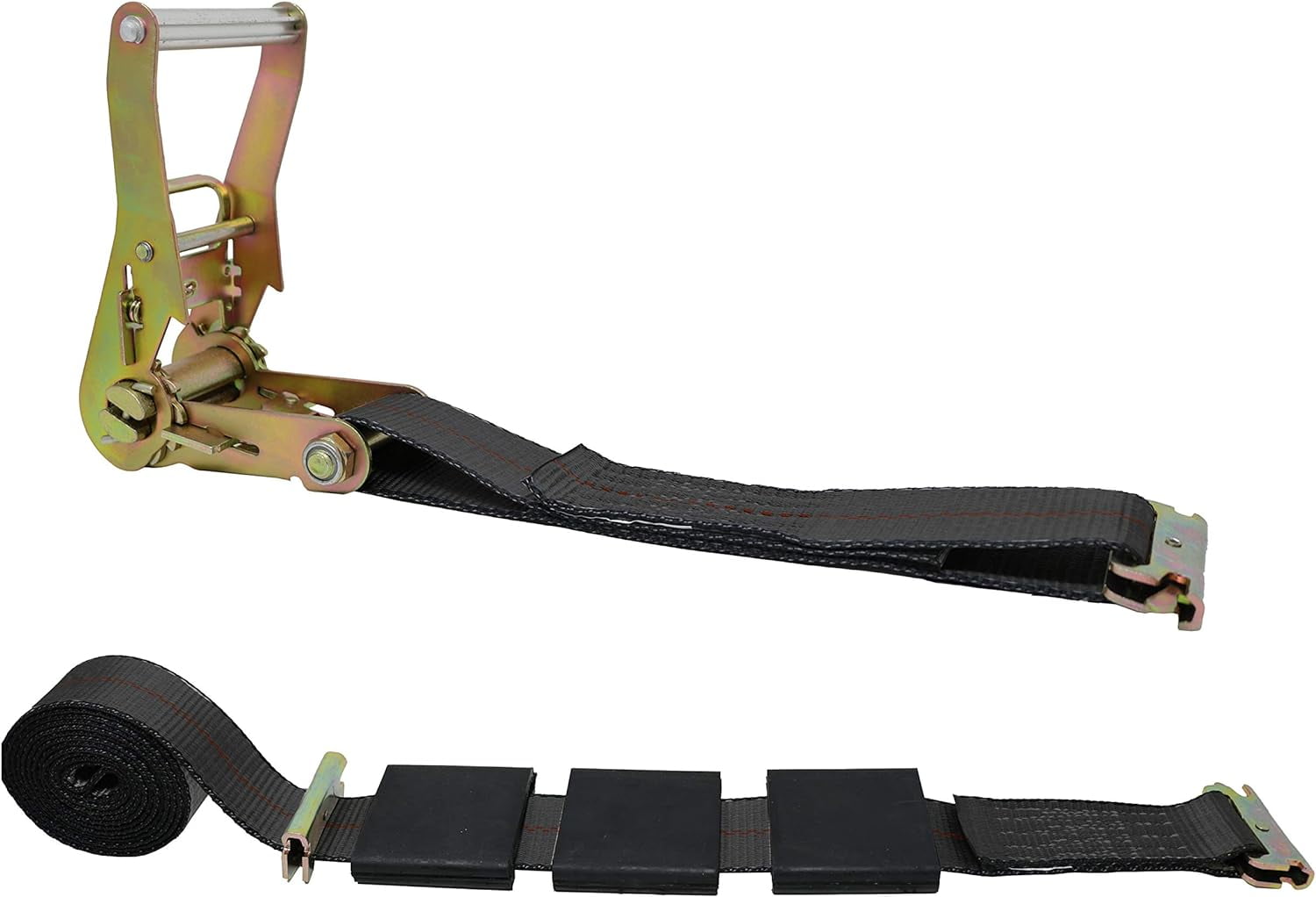 2 Inch X 10 Foot ETrack Ratchet Strap Tie, Auto Hauling Over Tire