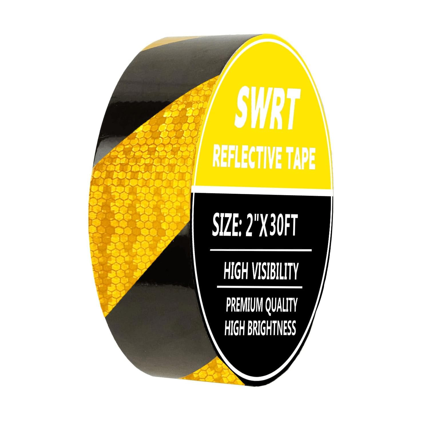 2 Inch X 30 FT Reflective Tape Outdoor Waterproof Black & Yellow ...