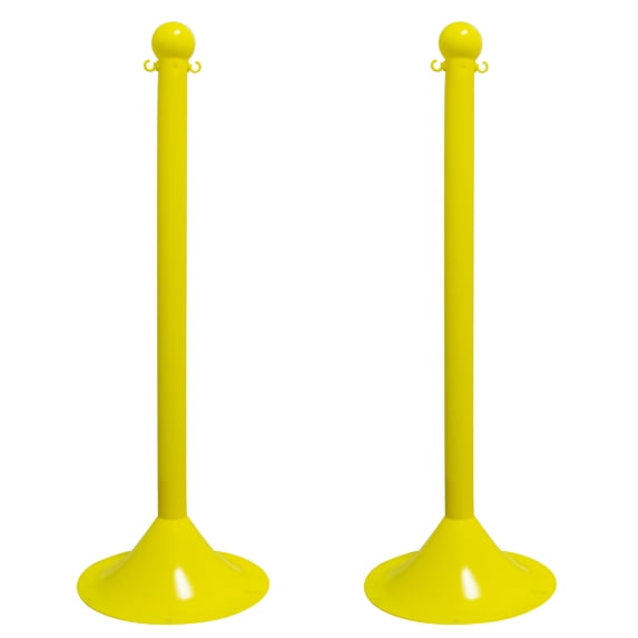 2 Inch Yellow Light Duty Stanchion (2 Pk)