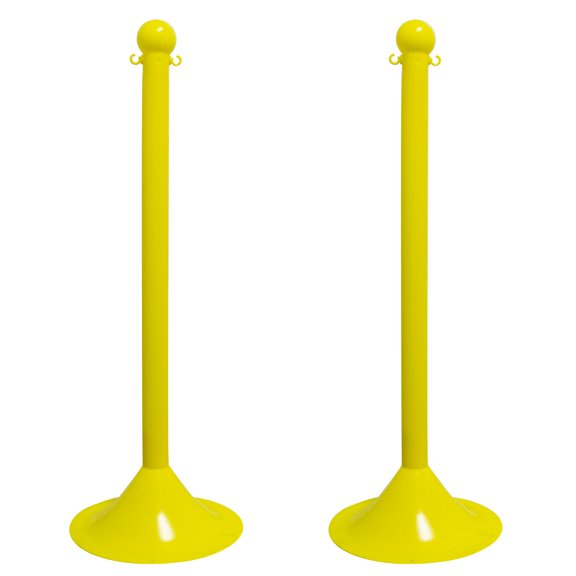 2 Inch Yellow Light Duty Stanchion (2 Pk)