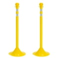 thumbnail image 1 of 2 Inch Yellow Reflective Light Duty Stanchion (2 Pk), 1 of 9
