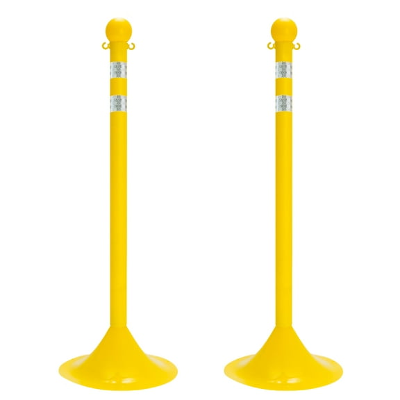 2 Inch Yellow Reflective Light Duty Stanchion (2 Pk)