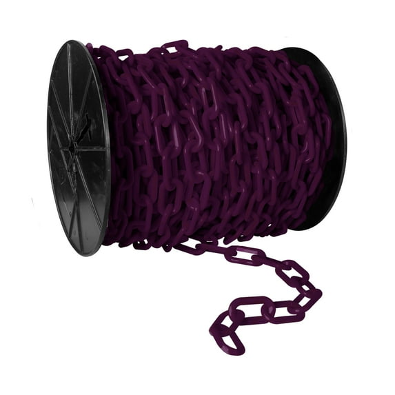 2 Inch x 100 Feet Purple Heavy Duty Plastic Safety Chain Reel