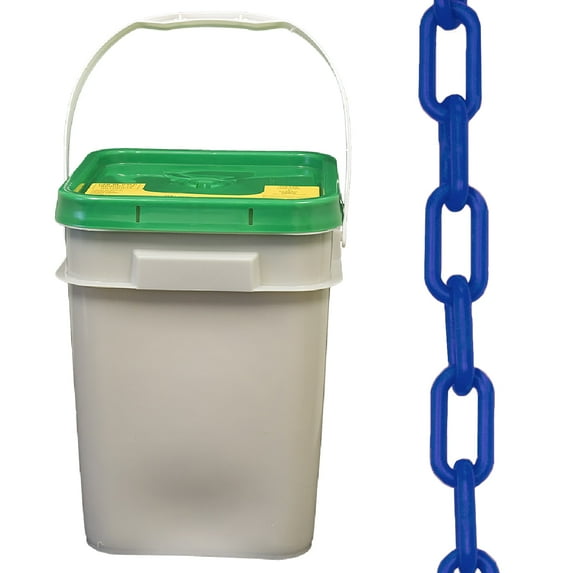 2 Inch x 120 Feet Blue Heavy Duty Plastic Safety Chain Pail
