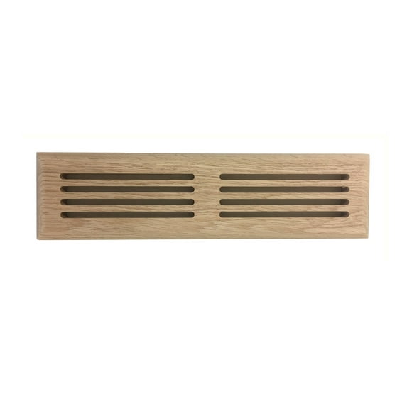 2 Inch x 14 Inch Red Oak Hardwood Vent Floor Register Surface Mount, Slotted Style, Unfinished