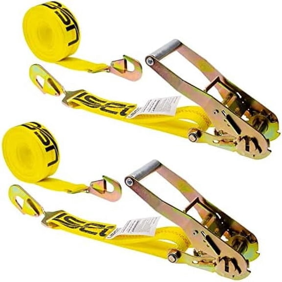 2 Inch x 20 Foot Car Ratchet Straps with Twisted Snap Hooks (2-Pack), 2,200 lbs. Working Load Limit, Heavy Duty 2 Inch Twisted Snap Hook Ratchet Straps for Flatbed Trailers$$Tools & Hardware Other