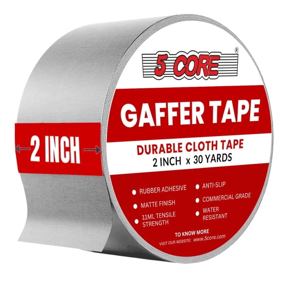 2 Inch x 30 Yards Gaffer Tape - Strong Hold, No Residue, Water Resistant, Non-Reflective Matte Black for Stage, Studio, Events, Indoor & Outdoor Use