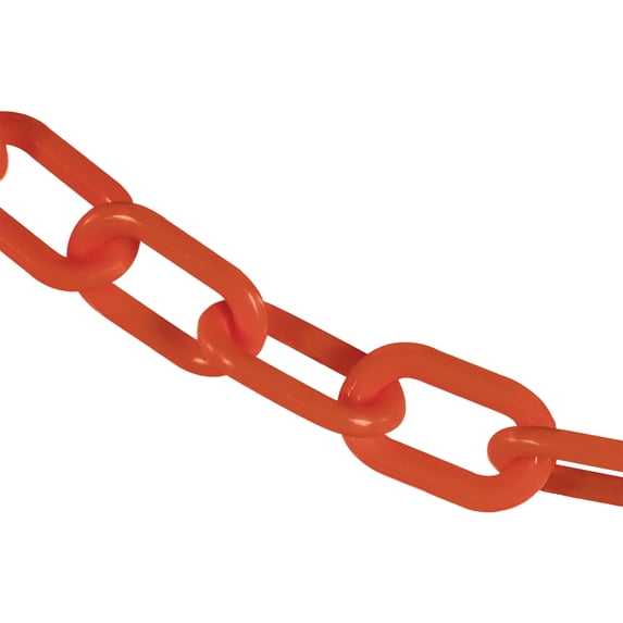 2 Inch x 50 Feet Traffic Orange Heavy Duty Plastic Safety Chain