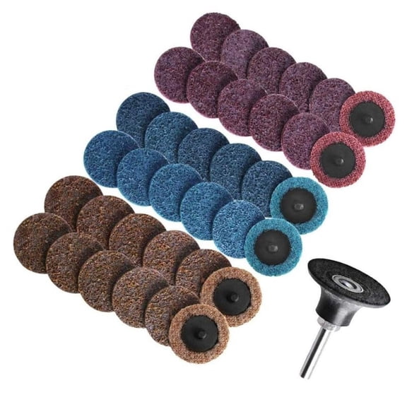2 Inches 46PCS Sanding Discs Set with 1/4 Inch Holder Fine Medium Coarse Quick Change Surface Conditioning Discs