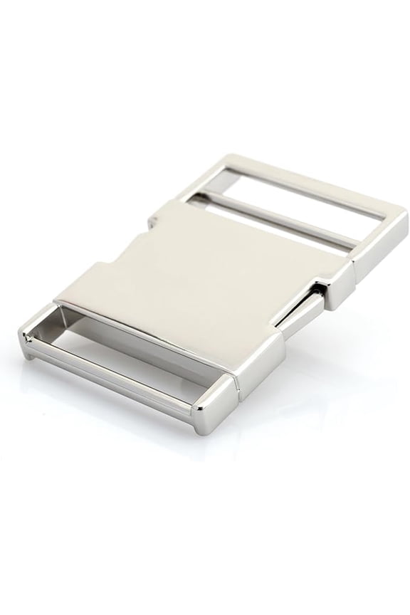 2 Inch Metal Quick Side Release Buckle Webbing Bag Clip for Flat Lock Belt Straps, Backpacks and Collars, 1 Pack (Silver)