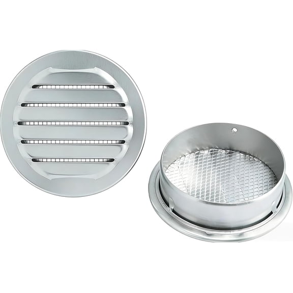 2 Inches, Round Aluminum Louver with Insect Screen (12)