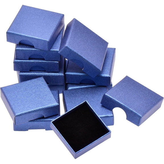 2 * Inches Tiny Gift Boxes | Flat Square Cardboard Box with Lid Royal Blue Box, a Dozen