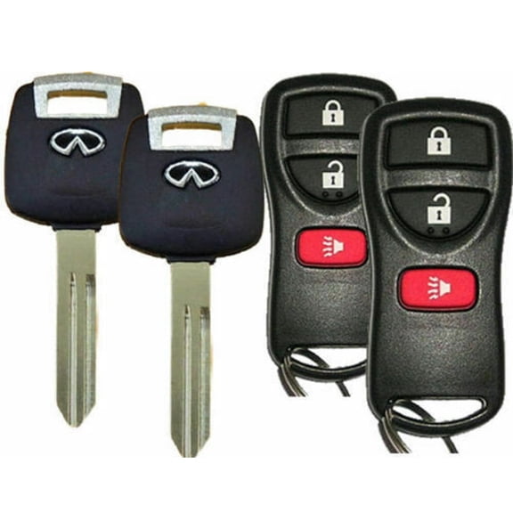2 Infiniti New N104 (46) Chip Key + 3b Remote for 2003-2008 Infinity Fx35 Fx45 G35 Qx56 VLS