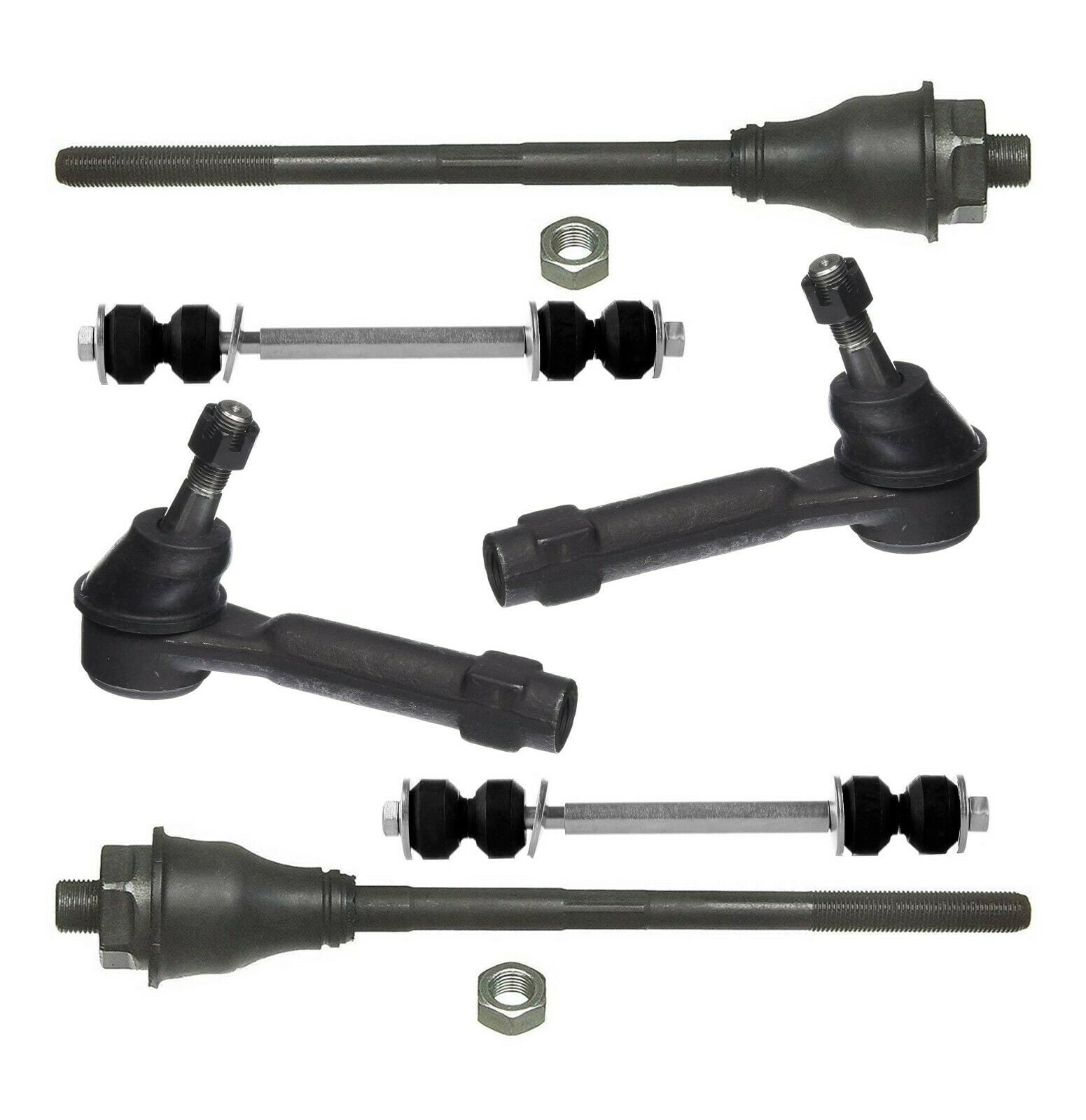 2 Inner + 2 Outer Tie Rod Ends + 2 Sway Bar Link Kit Front Suspension New Fits select: 1999-2007 CHEVROLET SILVERADO, 2000-2006 CHEVROLET TAHOE