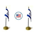 thumbnail image 1 of 2 Israel Miniature Desk & Hand Waving Flags Set - Includes 2 Rayon 4"x6" Flags, 2 Bronze Stands, and 2 Mini Israeli Stick Flags, 1 of 1