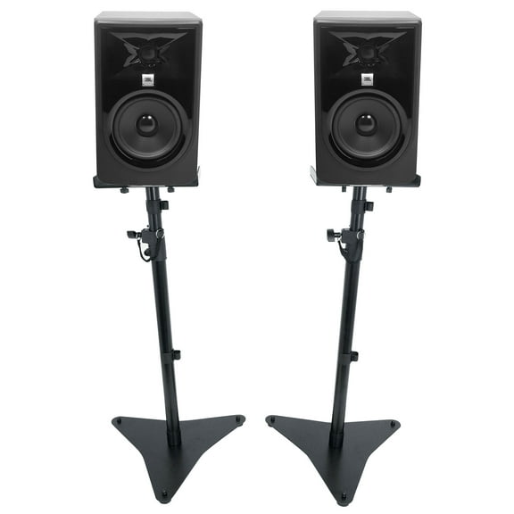 (2) JBL 305P MkII 5" Powered Active Studio Monitors Speakers+Adjustable Stands