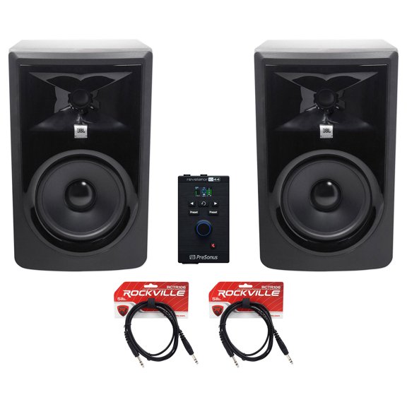 (2) JBL 306P MkII 6" Powered Studio Monitors+Presonus Revelator USB Interface