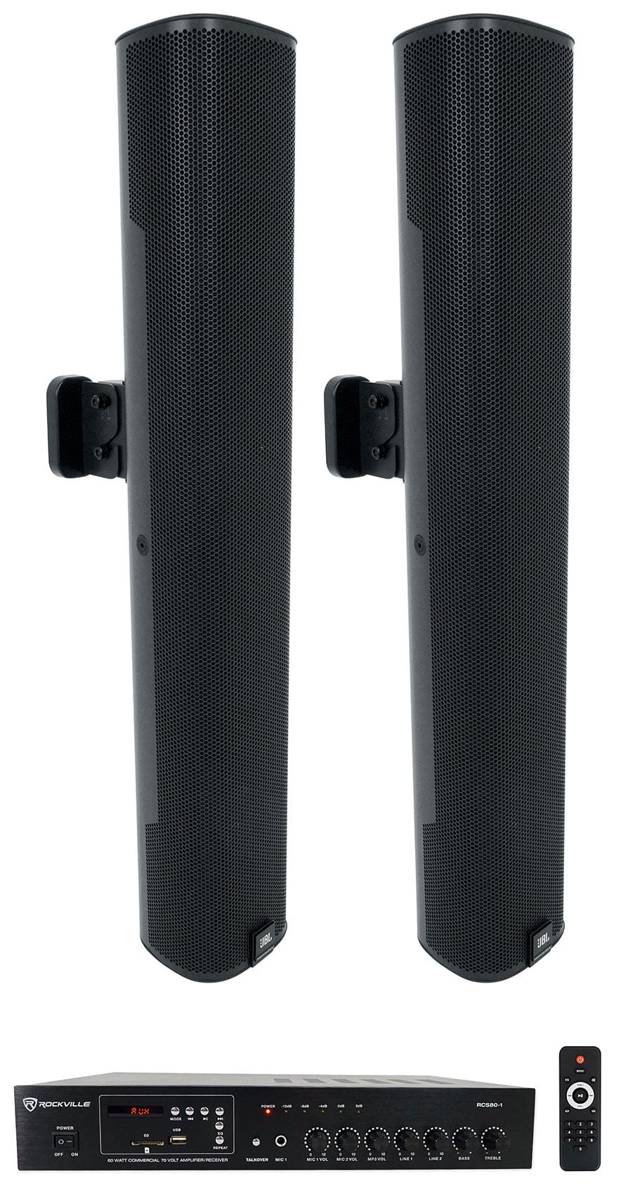JBL Professional COL600BK 24" Slim Column Speaker, Black, 1