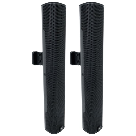 (2) JBL COL600-BK 24" Black 70V Commercial Slim Column Wall Mount Array Speakers