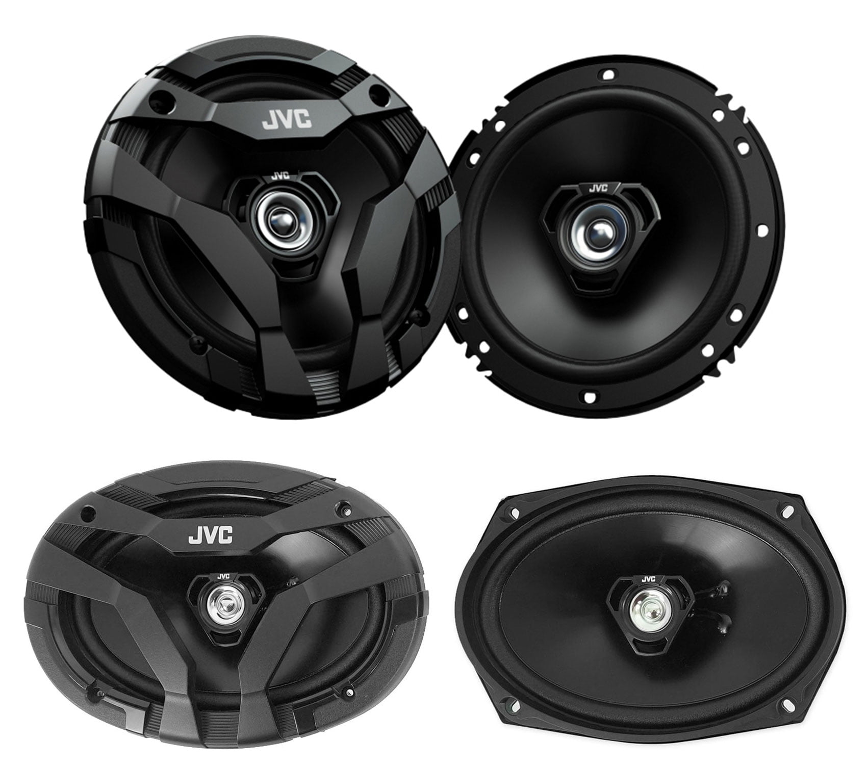 (2) JVC CS-DF620 300w 6.5"+(2) CS-DF6920 400w 6x9" Car Audio Coaxial Speakers