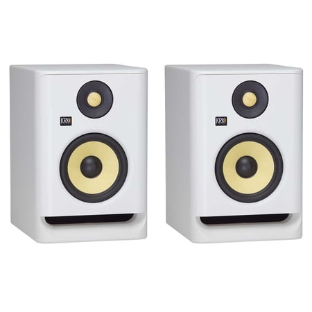 (2) KRK ROKIT RP5 G4 5" Bi-Amped Studio Monitor DSP Speakers White Noise Edition